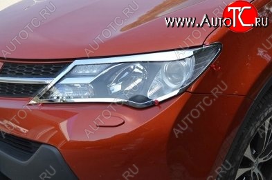 5 349 р. Накладки на фары СТ v2 Toyota RAV4 XA40 5 дв. дорестайлинг (2012-2015) (Неокрашенные)  с доставкой в г. Краснодар