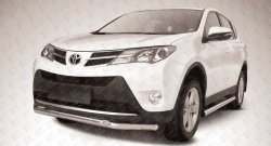 Двойная защита переднего бампера из труб диаметрами по 57 мм Slitkoff Toyota (Тойота) RAV4 (рав)  XA40 (2012-2015) XA40 5 дв. дорестайлинг