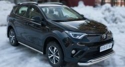 19 549 р. Защита переднего бампера (2 трубыØ63 и 42 мм, нержавейка) SLITKOFF  Toyota RAV4  XA40 (2015-2019) 5 дв. рестайлинг  с доставкой в г. Краснодар. Увеличить фотографию 4