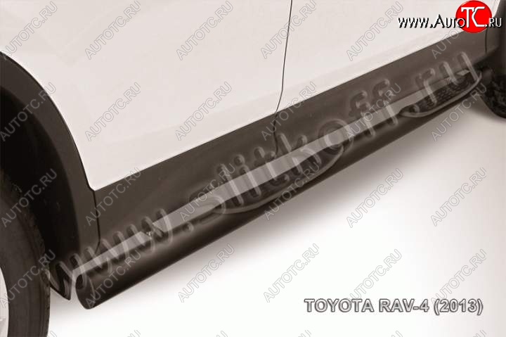 12 499 р. Защита порогов Slitkoff Toyota RAV4 XA40 5 дв. дорестайлинг (2012-2015) (Цвет: серебристый)  с доставкой в г. Краснодар