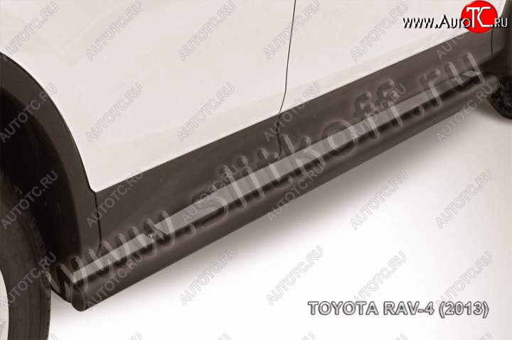 10 699 р. Защита порогов Slitkoff Toyota RAV4 XA40 5 дв. дорестайлинг (2012-2015) (Цвет: серебристый)  с доставкой в г. Краснодар