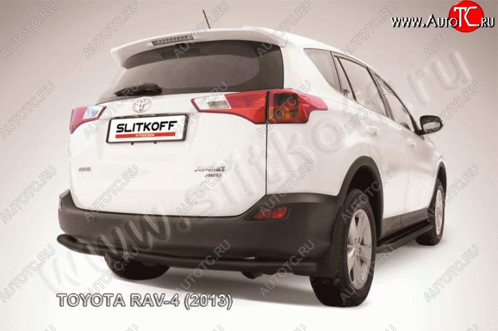 8 199 р. Защита задняя Slitkoff Toyota RAV4 XA40 5 дв. дорестайлинг (2012-2015) (Цвет: серебристый)  с доставкой в г. Краснодар