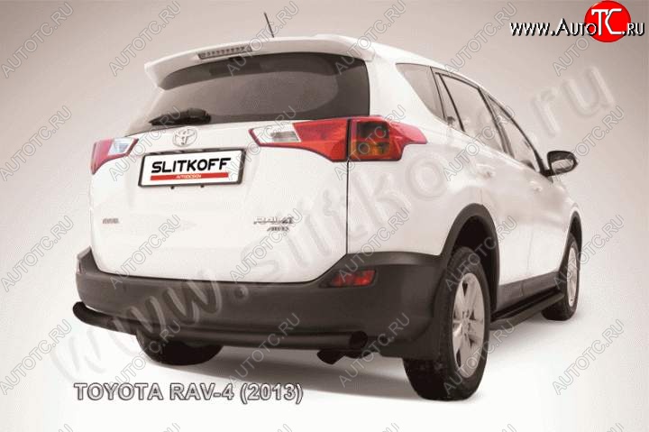 6 999 р. Защита заднего бампера d57 радиусная  Toyota RAV4  XA40 (2012-2015) 5 дв. дорестайлинг (Цвет: серебристый)  с доставкой в г. Краснодар