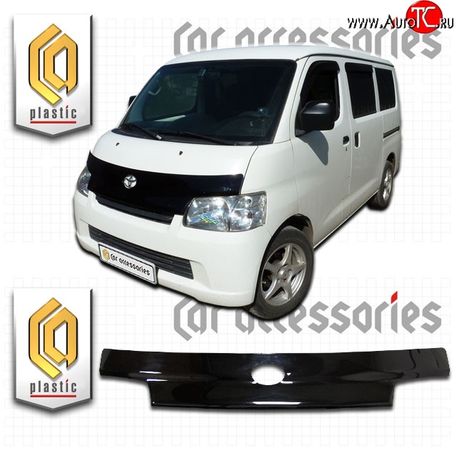 2 199 р. Дефлектор капота CA-Plastic  Toyota Town Ace  s400 (2008-2020) дорестацлинг (Classic черный, Без надписи)  с доставкой в г. Краснодар