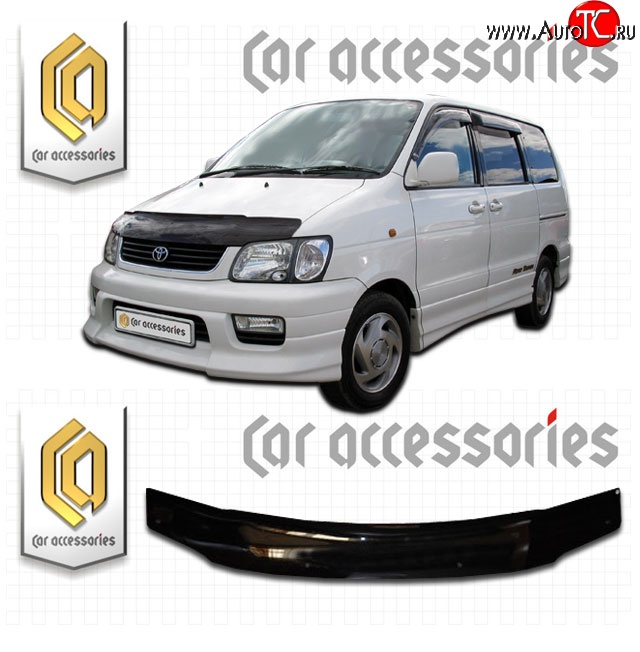 1 899 р. Дефлектор капота CA-Plastic  Toyota Town Ace  3 (1996-2008) (Classic черный, Без надписи)  с доставкой в г. Краснодар