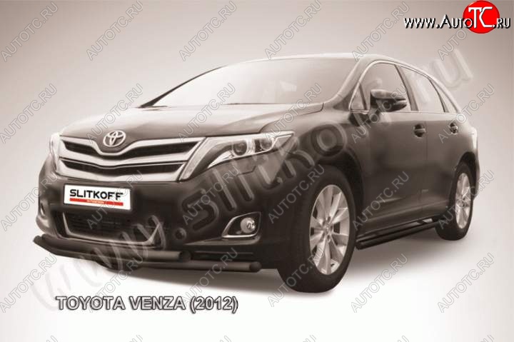 12 249 р. Защита переднего бампер Slitkoff Toyota Venza GV10 рестайлинг (2012-2016) (Цвет: серебристый)  с доставкой в г. Краснодар