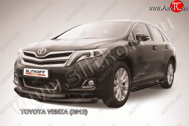 13 749 р. Защита переднего бампер Slitkoff Toyota Venza GV10 рестайлинг (2012-2016) (Цвет: серебристый)  с доставкой в г. Краснодар