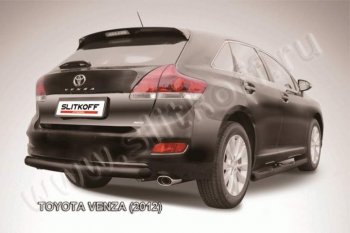 9 099 р. Защита задняя Slitkoff  Toyota Venza  GV10 (2012-2016) рестайлинг (Цвет: серебристый)  с доставкой в г. Краснодар. Увеличить фотографию 1