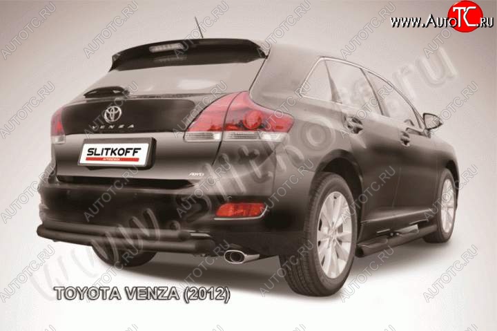 10 349 р. Защита задняя Slitkoff  Toyota Venza  GV10 (2012-2016) рестайлинг (Цвет: серебристый)  с доставкой в г. Краснодар