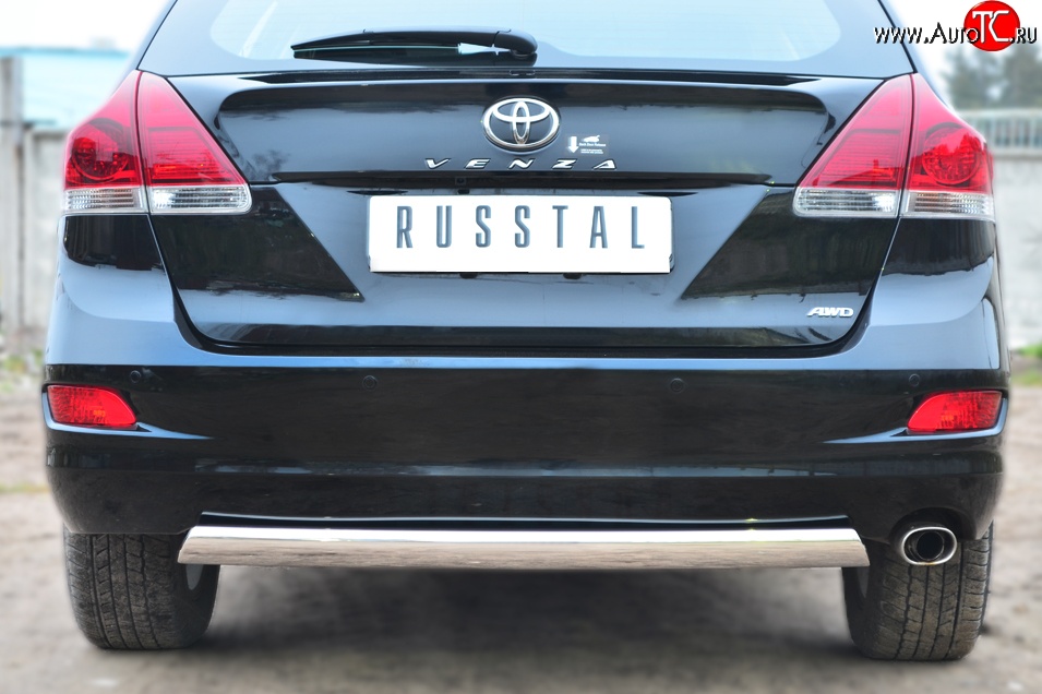 16 849 р. Защита заднего бампера (Ø75x42 мм, нержавейка) Russtal Toyota Venza GV10 рестайлинг (2012-2016)  с доставкой в г. Краснодар