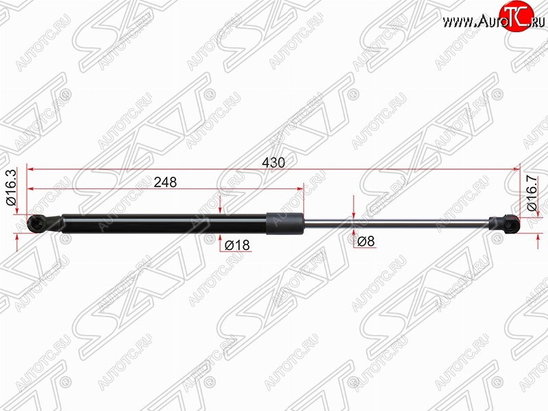 559 р. Газовый упор крышки багажника SAT  Toyota Yaris  XP130 (2010-2014) хэтчбэк 5 дв. дорестайлинг  с доставкой в г. Краснодар