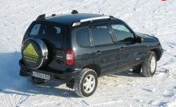 5 299 р. Рейлинги АПС L Chevrolet Niva 2123 дорестайлинг (2002-2008) (Башмак черный, рейлинг серый)  с доставкой в г. Краснодар. Увеличить фотографию 3