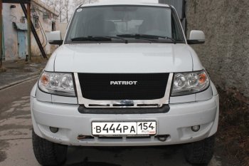 12 499 р. Решетка радиатора CrTuning Уаз Патриот 23632 дорестайлинг пикап (2008-2014) (Сетка черная, С надписью PATRIOT)  с доставкой в г. Краснодар. Увеличить фотографию 8