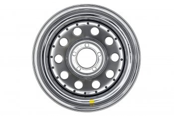 7 349 р. Штампованый диск OFF-ROAD Wheels (усиленный, круг) 8.0x15   (Цвет: хром)  с доставкой в г. Краснодар. Увеличить фотографию 2