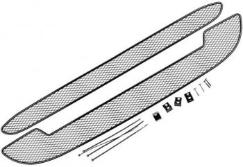 2 589 р. Сетка в воздухозаборник бампера Cross Arbori (10 мм)  Лада Калина  2194 (2014-2018) универсал (Хром)  с доставкой в г. Краснодар. Увеличить фотографию 1