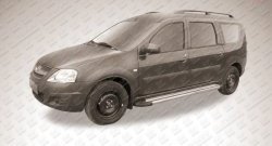 10 999 р. Алюминиевые пороги Slitkoff Luxe Silver Лада Ларгус дорестайлинг R90 (2012-2021)  с доставкой в г. Краснодар. Увеличить фотографию 2