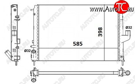 6 649 р. Радиатор двигателя SAT  Nissan Almera  G15 (2012-2019), Nissan Terrano  D10 (2013-2022), Renault Duster  HS (2010-2015), Renault Logan  1 (2004-2016), Renault Sandero  (BS) (2009-2014), Renault Sandero Stepway  (BS) (2010-2014), Лада Ларгус (2012-2024)  с доставкой в г. Краснодар