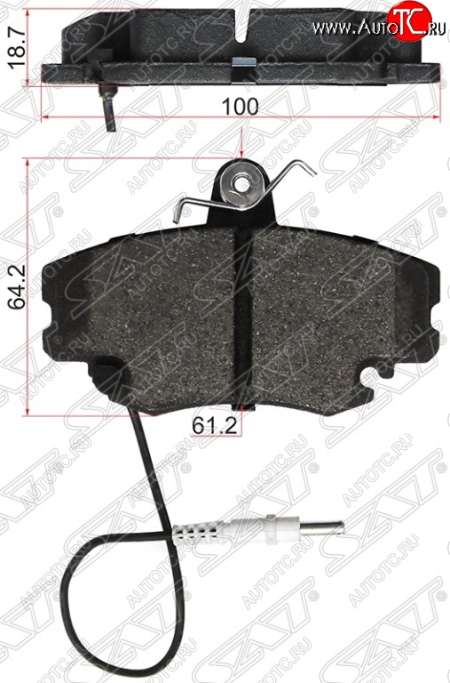 969 р. Колодки тормозные SAT (передние, с ABS)  Renault Clio (CB,  BB,  KR,  CR,  BR), Espace (4), Laguna (X91), Logan (1), Megane (универсал,  хэтчбэк 5 дв.,  седан), Sandero ((BS)), Sandero Stepway ((BS)), Scenic (2), Symbol (седан), Лада Ларгус  с доставкой в г. Краснодар