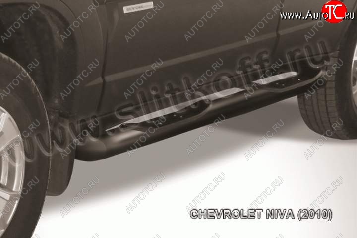 13 749 р. Защита порогов Slitkoff Chevrolet Niva 2123 рестайлинг (2009-2020) (Цвет: серебристый)  с доставкой в г. Краснодар