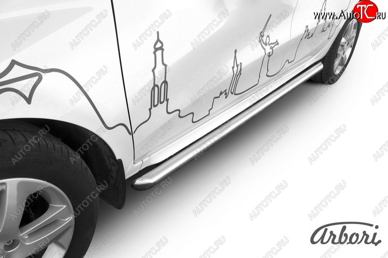 13 549 р. Защита штатных порогов Arbori (нержавейка, d57 mm).  Лада XRAY (2016-2022)  с доставкой в г. Краснодар