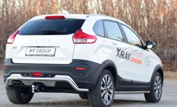 13 999 р. Защита порогов вогнутая Petroil Tuning (Ø51 мм) Лада XRAY Cross (2018-2022) (Нержавеющая полированная сталь)  с доставкой в г. Краснодар. Увеличить фотографию 2