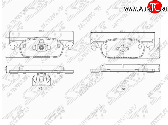 1 699 р. Комплект передних тормозных колодок SAT  Лада XRAY (2016-2022)  с доставкой в г. Краснодар