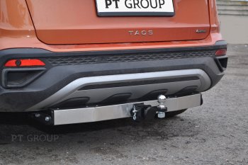 17 649 р. Фаркоп Petroil Tuning (съемный квадрат, с нержавеющей пластиной) Volkswagen Taos (2020-2022)  с доставкой в г. Краснодар. Увеличить фотографию 3