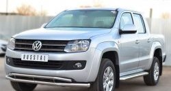 18 549 р. Защита переднего бампера (2 трубыØ63 и 42 мм, нержавейка) SLITKOFF  Volkswagen Amarok (2009-2016) дорестайлинг  с доставкой в г. Краснодар. Увеличить фотографию 4