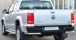 22 349 р. Защита заднего бампера (Ø63 и 42 мм, нержавейка) SLITKOFF  Volkswagen Amarok (2009-2016) дорестайлинг  с доставкой в г. Краснодар. Увеличить фотографию 3