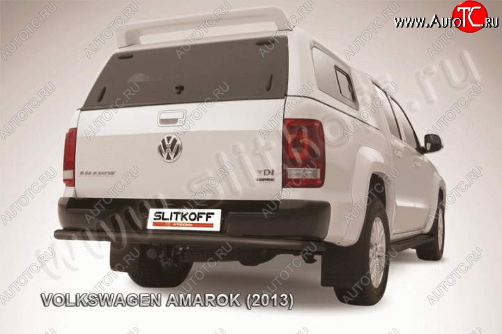 13 299 р. Защита задняя Slitkoff Volkswagen Amarok дорестайлинг (2009-2016) (Цвет: серебристый)  с доставкой в г. Краснодар