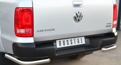 18 349 р. Одинарная защита заднего бампера из трубы диаметром 63 мм SLITKOFF  Volkswagen Amarok (2009-2016) дорестайлинг  с доставкой в г. Краснодар. Увеличить фотографию 2