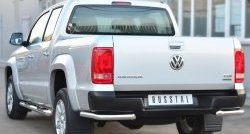 18 349 р. Одинарная защита заднего бампера из трубы диаметром 63 мм SLITKOFF  Volkswagen Amarok (2009-2016) дорестайлинг  с доставкой в г. Краснодар. Увеличить фотографию 3