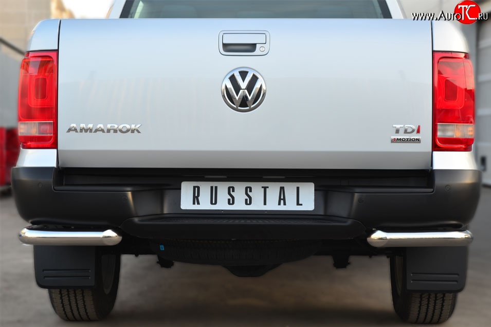 18 349 р. Одинарная защита заднего бампера из трубы диаметром 63 мм SLITKOFF  Volkswagen Amarok (2009-2016) дорестайлинг  с доставкой в г. Краснодар