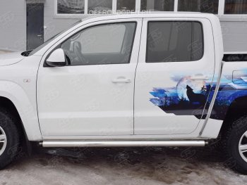 Пороги труба d76 (v2) Russtail Volkswagen (Волксваген) Amarok (Амарок) (2016-2022) рестайлинг