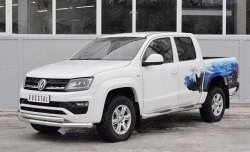 21 999 р. Защита переднего бампера (2 трубыØ76 и 63 мм, нержавейка) SLITKOFF Volkswagen Amarok рестайлинг (2016-2022)  с доставкой в г. Краснодар. Увеличить фотографию 2