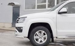 21 999 р. Защита переднего бампера (2 трубыØ76 и 63 мм, нержавейка) SLITKOFF Volkswagen Amarok рестайлинг (2016-2022)  с доставкой в г. Краснодар. Увеличить фотографию 4