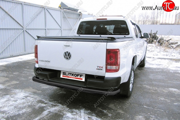 15 749 р. Защита задняя Slitkoff Volkswagen Amarok рестайлинг (2016-2022) (Цвет: серебристый)  с доставкой в г. Краснодар