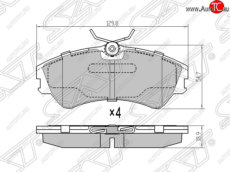 1 599 р. Колодки тормозные SAT (передние) Volkswagen Caravelle T4 рестайлинг (1995-2003)  с доставкой в г. Краснодар