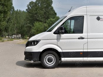 20 999 р. Защита переднего бампера (Ø63 мм, нержавейка) SLITKOFF  Volkswagen Crafter  2 (2017-2024)  с доставкой в г. Краснодар. Увеличить фотографию 3