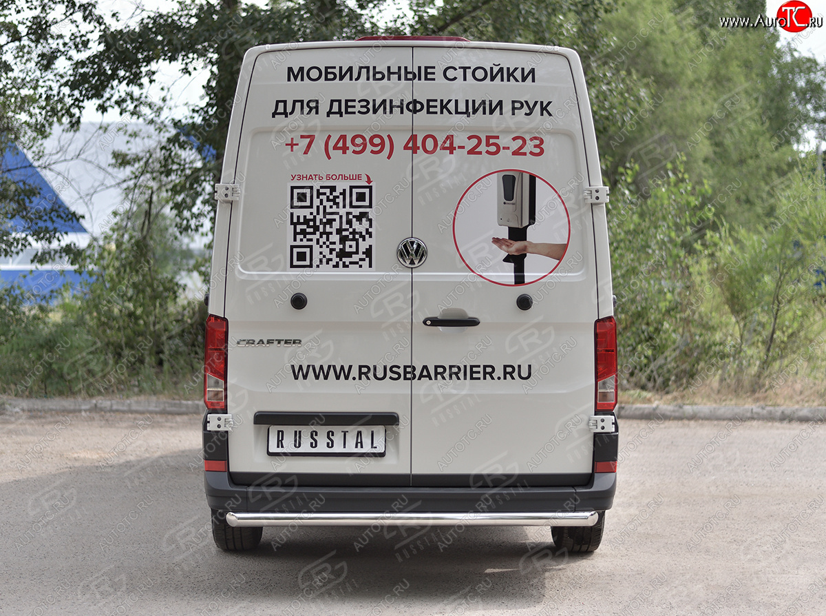 16 999 р. Защита заднего бампера (Ø63 мм, нержавейка) SLITKOFF Volkswagen Crafter 2 (2017-2024)  с доставкой в г. Краснодар