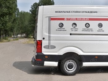 16 999 р. Защита заднего бампера (Ø63 мм, нержавейка) SLITKOFF Volkswagen Crafter 2 (2017-2024)  с доставкой в г. Краснодар. Увеличить фотографию 2