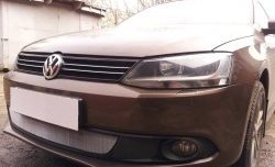 1 539 р. Сетка на бампер Russtal (хром)  Volkswagen Jetta  A6 (2011-2015) седан дорестайлинг  с доставкой в г. Краснодар. Увеличить фотографию 3