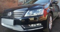 1 539 р. Сетка на бампер Russtal (хром) Volkswagen Passat B7 седан (2010-2015)  с доставкой в г. Краснодар. Увеличить фотографию 3