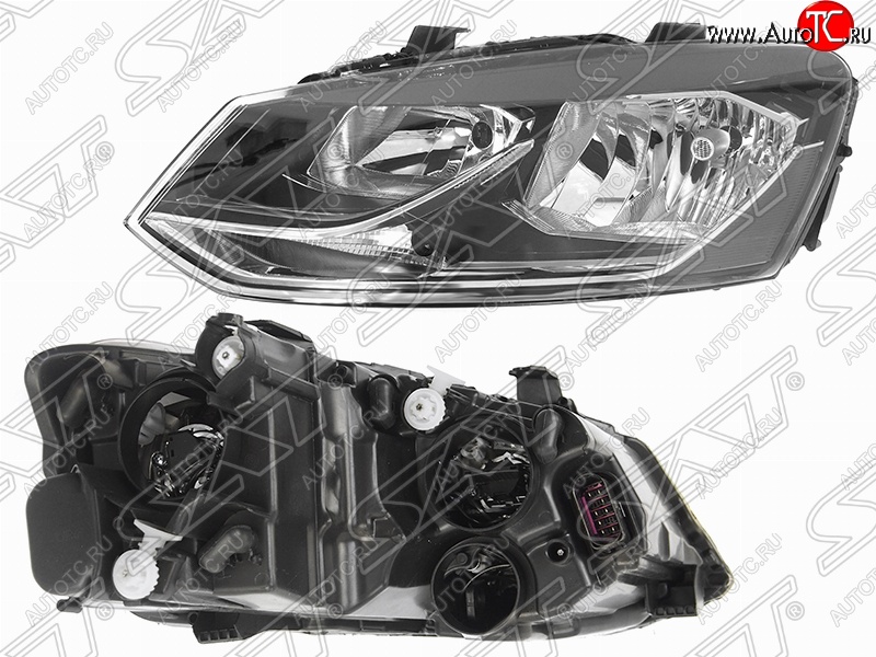 6 599 р. Левая фара SAT Volkswagen Polo 5 седан рестайлинг (2015-2020)  с доставкой в г. Краснодар