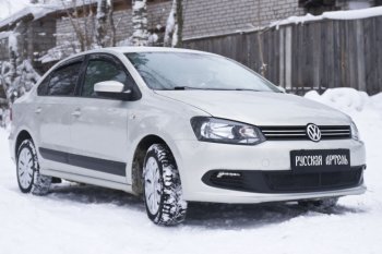 1 979 р. Защитная сетка решетки переднего бампера RA  Volkswagen Polo  5 (2009-2015) седан дорестайлинг  с доставкой в г. Краснодар. Увеличить фотографию 2