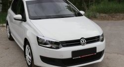 999 р. Реснички RA на фары Volkswagen Polo 5 седан рестайлинг (2015-2020) (Неокрашенные)  с доставкой в г. Краснодар. Увеличить фотографию 1