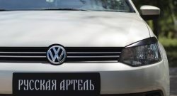 1 629 р. Реснички на фары RA Volkswagen Polo 5 хэтчбек дорестайлинг (2009-2015) (Неокрашенные)  с доставкой в г. Краснодар. Увеличить фотографию 3