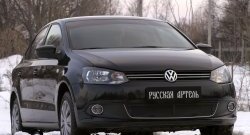 2 059 р. Защитная сетка решетки переднего бампера РА (Highline) Volkswagen Polo 5 хэтчбек дорестайлинг (2009-2015)  с доставкой в г. Краснодар. Увеличить фотографию 3