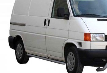 10 899 р. Защита порогов ТехноСфера (Техно Сфера) (Сталь с покрытием, 51 mm) Volkswagen Caravelle T4 рестайлинг (1995-2003) (цвет: Серебристый)  с доставкой в г. Краснодар. Увеличить фотографию 1