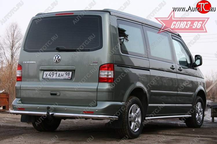 10 844 р. Защита заднего бампера Souz-96 (d60) Volkswagen Transporter T5 дорестайлинг (2003-2009)  с доставкой в г. Краснодар